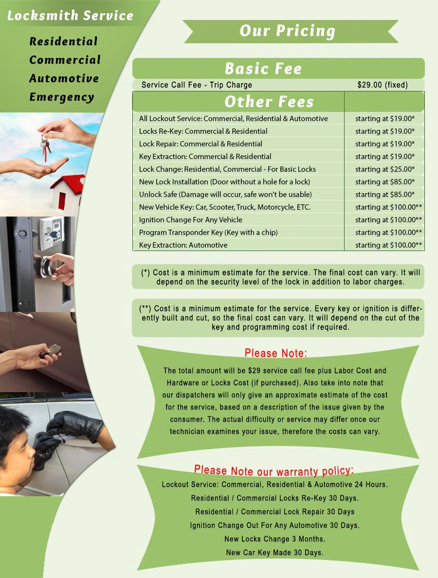 Glenshaw PA Locksmith Store Glenshaw, PA 412-356-3055 - price-list-c-22